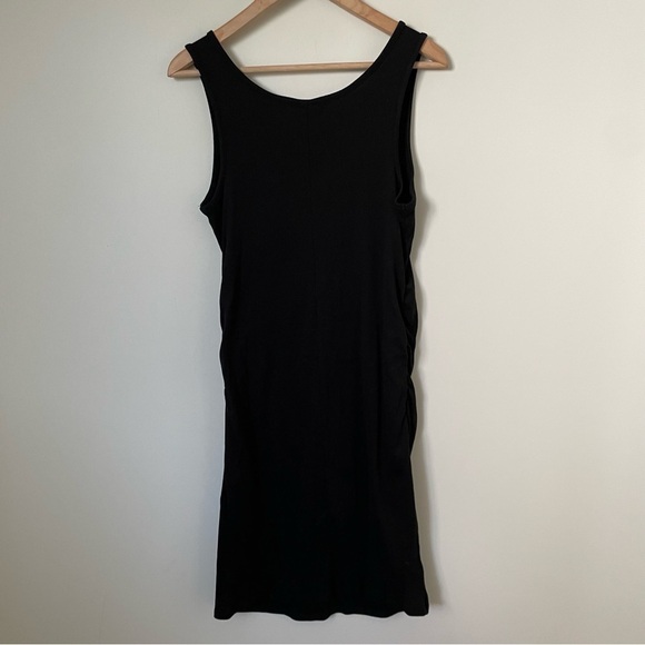 Paisley Sky Maternity Ribbed Tank Dress Ruched Sized Black Size XXL - Picture 5 of 10